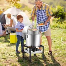 80 Qt Seafood Boiling Kit With Strainer Outdoor Crab Crawfish Cooking Pot