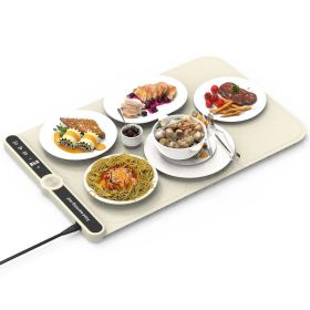 Silicone Food Warming Mat With 9 Temperature Levels 6Hrs Timer Child Lock Auto Shut Off Roll-Up Electric Warming Tray For Party Buffet Gathering Daily (Option: 6Plate)