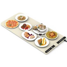 Silicone Food Warming Mat With 9 Temperature Levels 6Hrs Timer Child Lock Auto Shut Off Roll-Up Electric Warming Tray For Party Buffet Gathering Daily (Option: 8Plate)